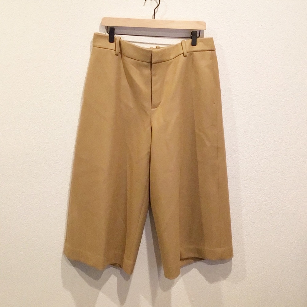 J. Crew Khaki Colored Wide Leg Wool Pants Size 16